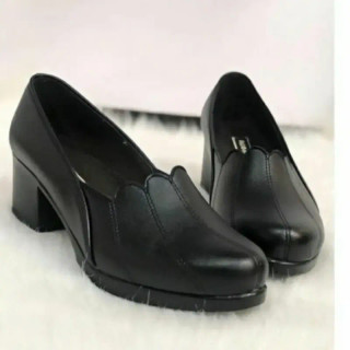 کفش زنانه طبی چرمی پاشنه دار طرح Zara مشکی سایز 37 تا 40